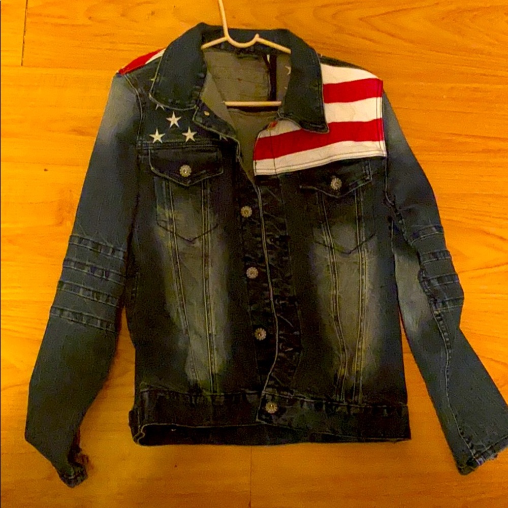 American flag denim jacket
